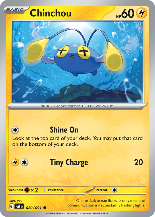 Chinchou - 20/91 - Normal - NM - Common - Paldean Fates