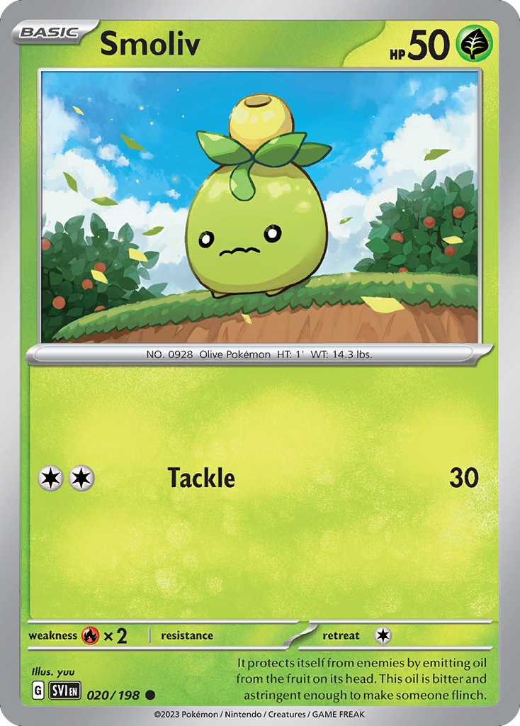 Smoliv - 20/198 - Reverse Holofoil - NM - Common - Scarlet & Violet
