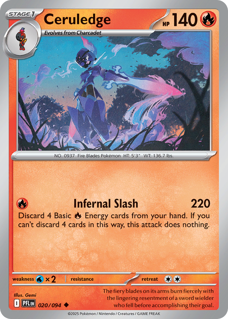 Ceruledge - 20/94 - Reverse Holofoil - NM - Uncommon - Phantasmal Flames