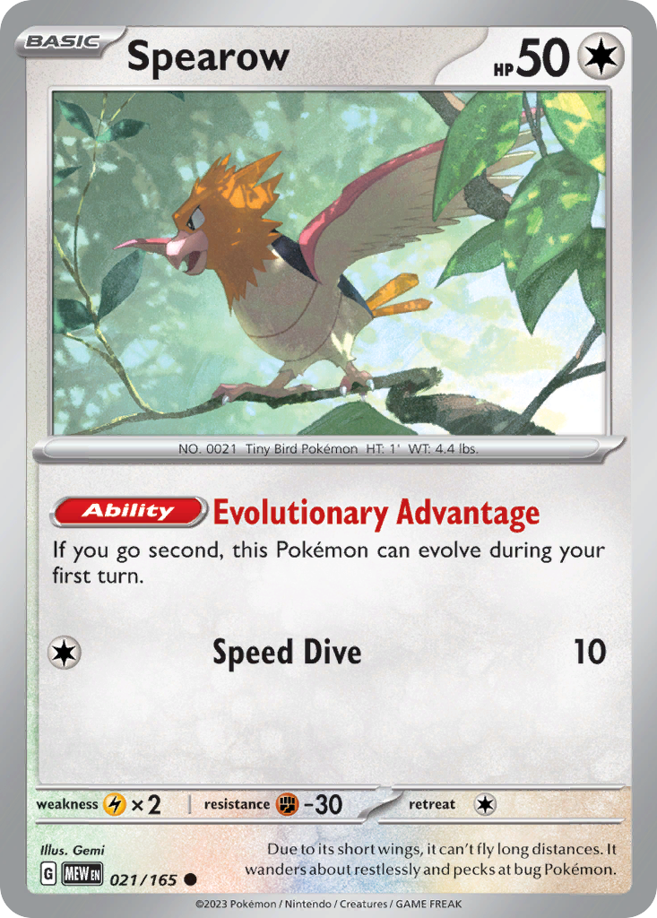Spearow - 21/165 - Normal - NM - Common - 151