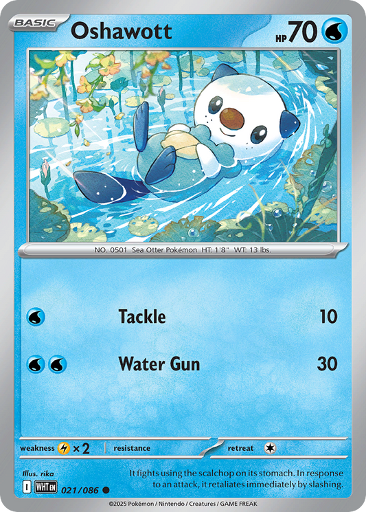 Oshawott - 21/86 - Normal - NM - Common - White Flare