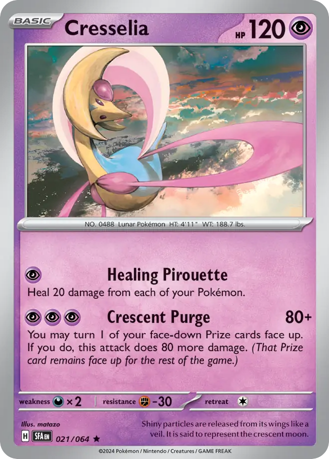 Cresselia - 21/64 - Reverse Holofoil - NM - Rare - Shrouded Fable