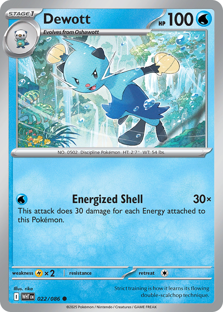 Dewott - 22/86 - Normal - NM - Common - White Flare