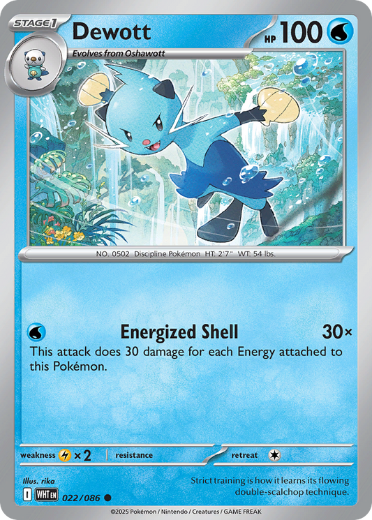 Dewott - 22/86 - Reverse Holofoil - NM - Common - White Flare
