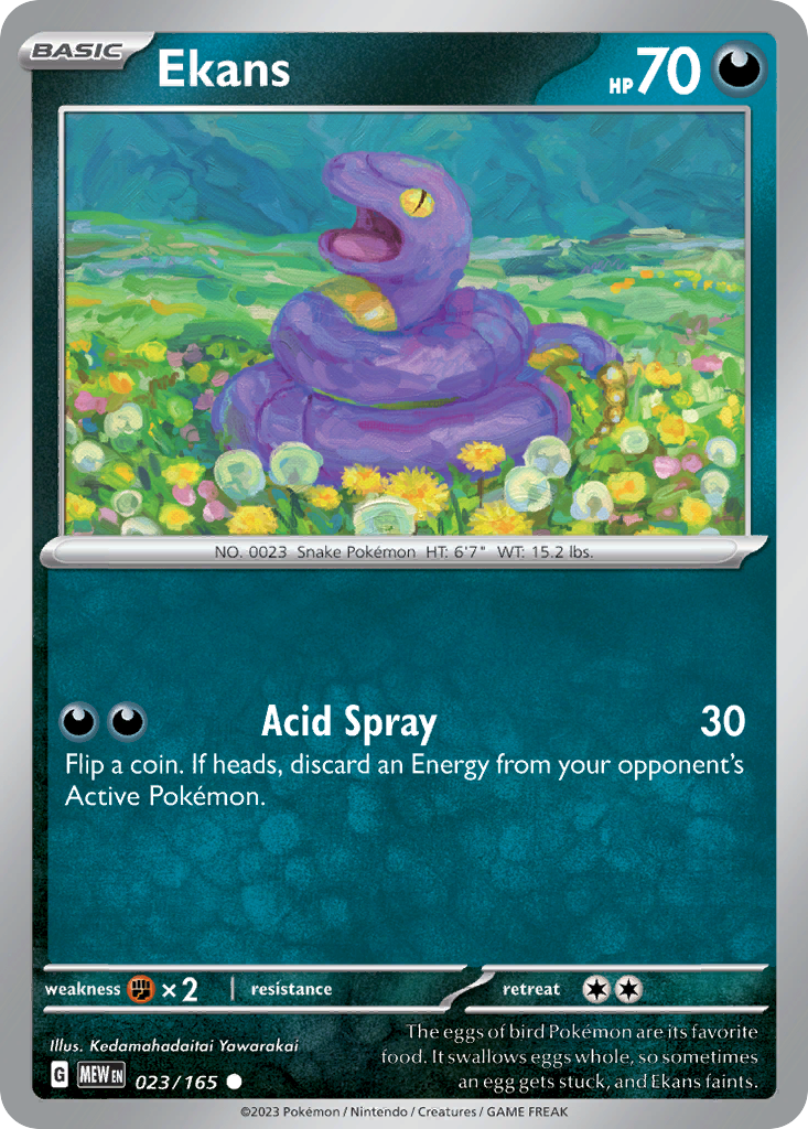 Ekans - 23/165 - Reverse Holofoil - NM - Common - 151