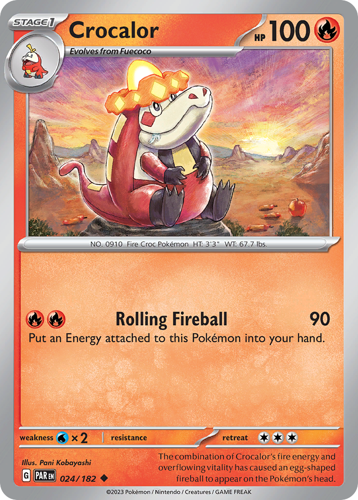 Crocalor - 24/182 - Normal - NM - Uncommon - Paradox Rift