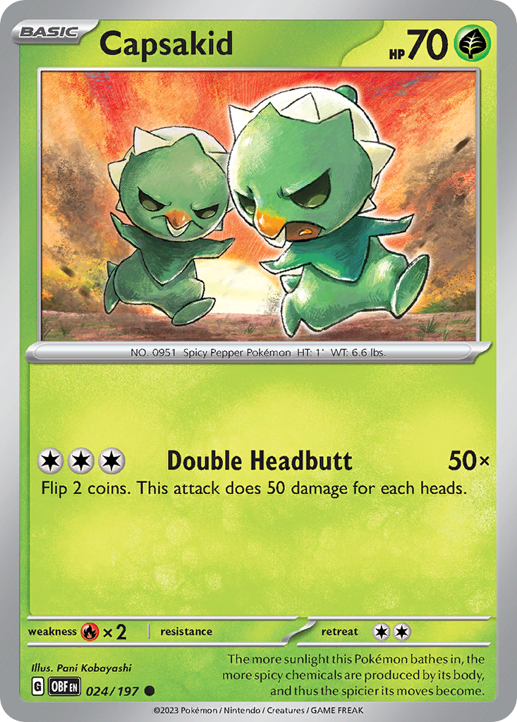 Capsakid - 24/197 - Normal - NM - Common - Obsidian Flames