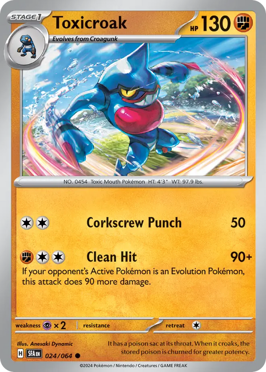 Toxicroak - 24/64 - Normal - NM - Common - Shrouded Fable