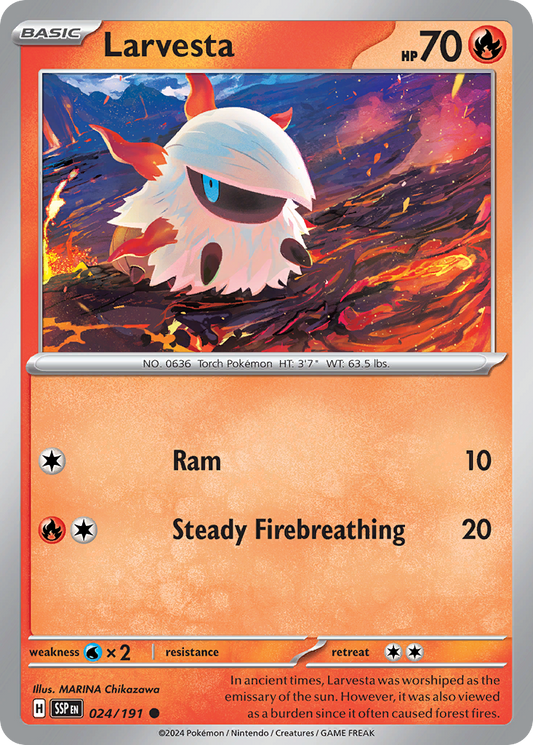Larvesta - 24/191 - Normal - NM - Common - Surging Sparks