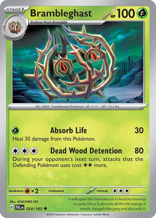 Brambleghast - 24/193 - Reverse Holofoil - NM - Uncommon - Paldea Evolved