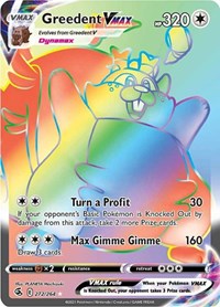 Greedent VMAX Secret - 272/264 - Holofoil - NM - Secret Rare - Fusion Strike