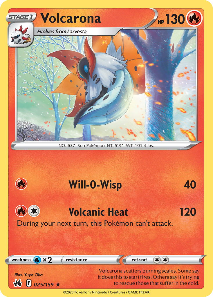 Volcarona - 25/159 - Normal - NM - Rare - Crown Zenith