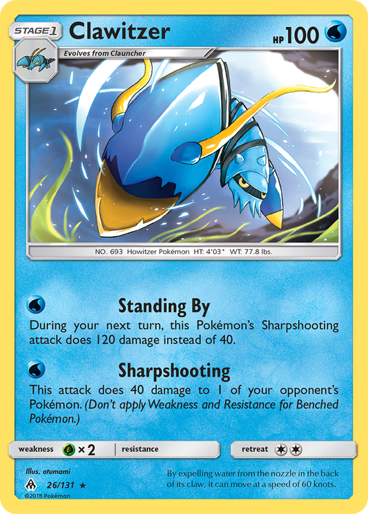 Clawitzer - 26/131 - Normal - NM - Rare - Forbidden Light