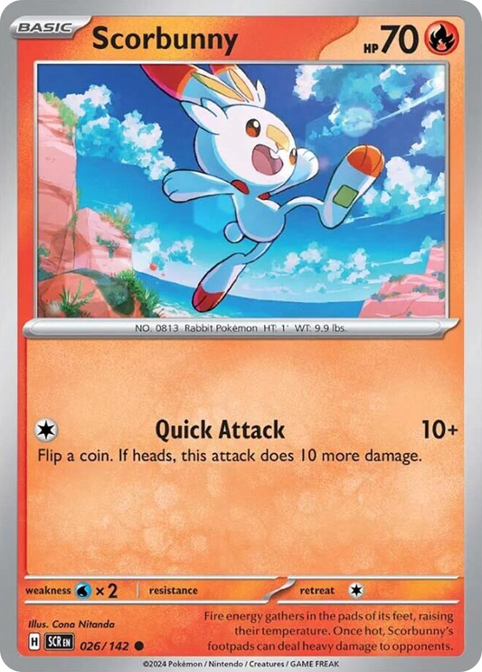 Scorbunny - 26/142 - Reverse Holofoil - NM - Common - Stellar Crown
