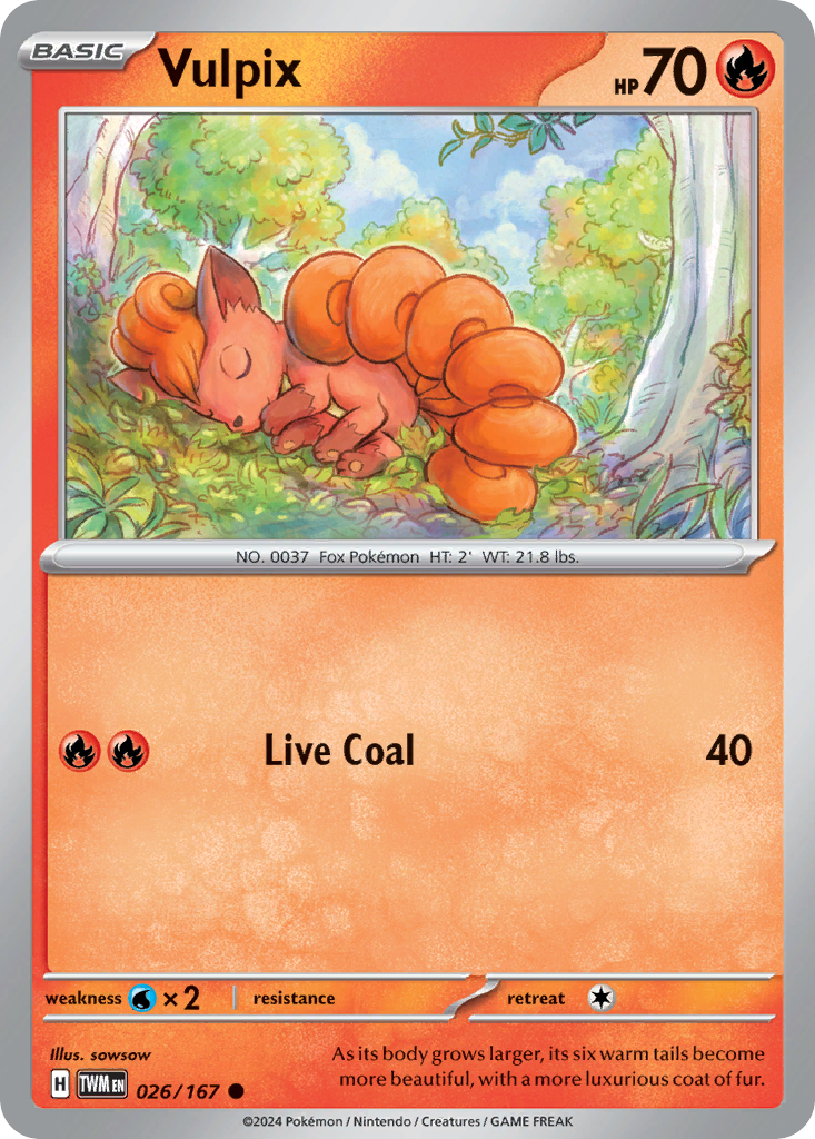Vulpix - 26/167 - Reverse Holofoil - NM - Common - Twilight Masquerade