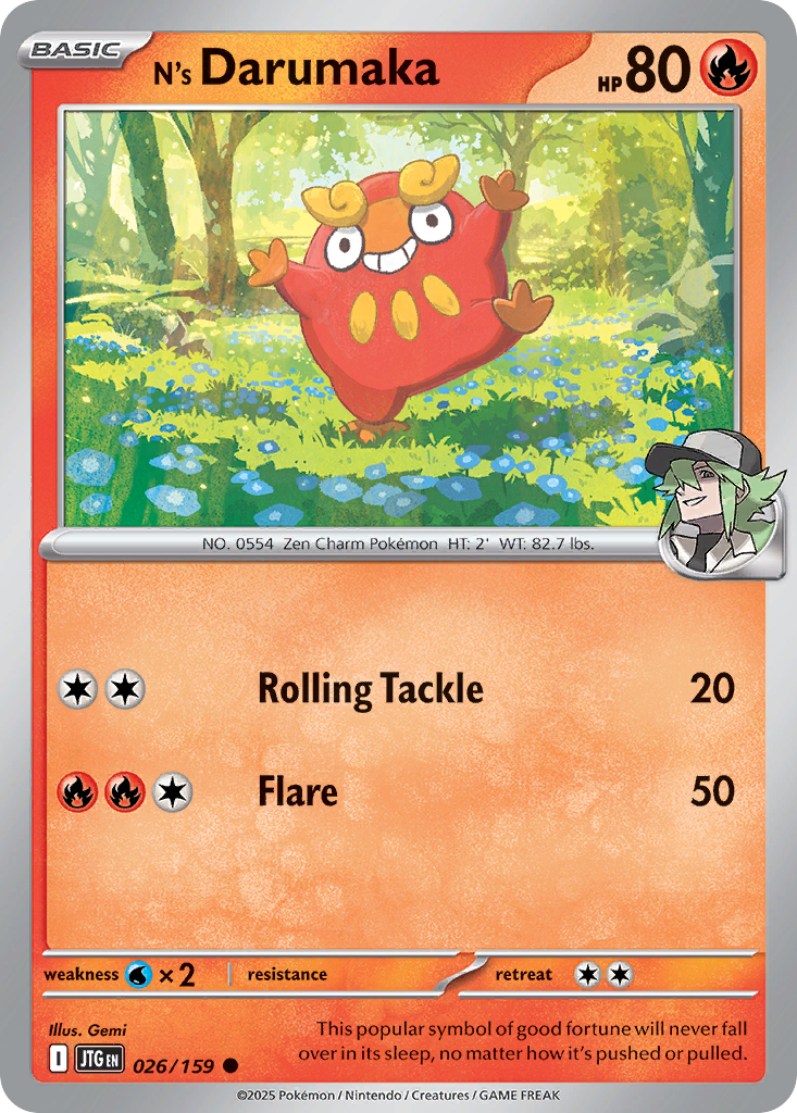 N's Darumaka - 26/159 - Normal - NM - Common - Journey Together