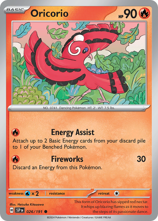 Oricorio - 26/191 - Normal - NM - Common - Surging Sparks