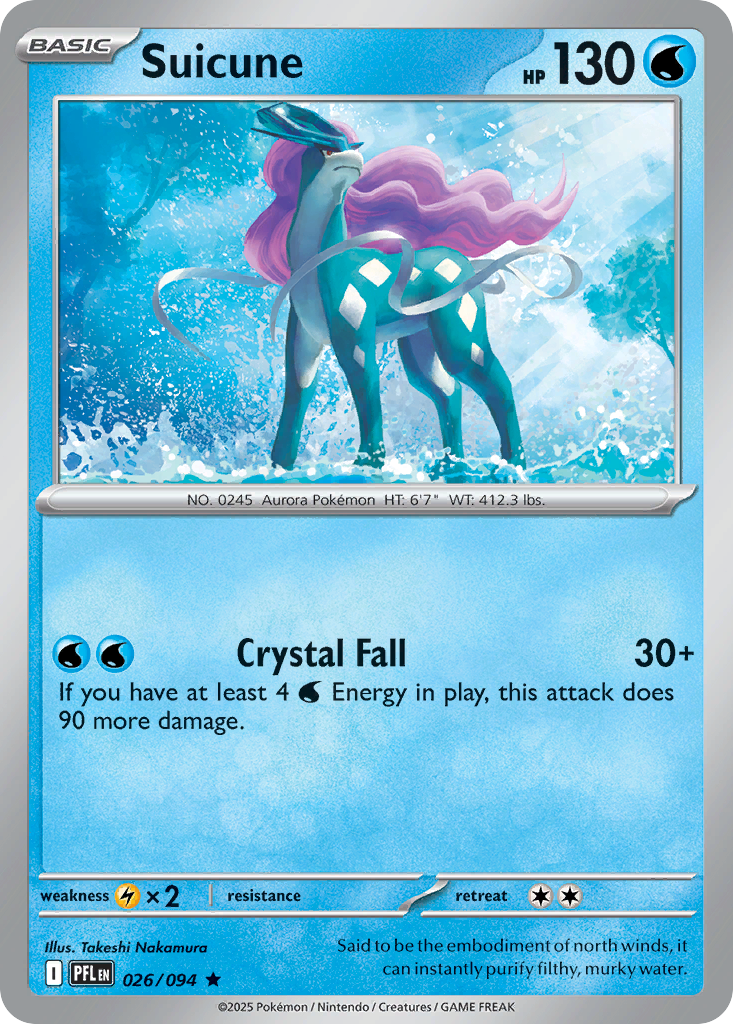 Suicune - 26/94 - Reverse Holofoil - NM - Rare - Phantasmal Flames