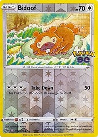 Bidoof Peelable Ditto - 59/78 - Reverse Holofoil - NM - Common - Pokemon GO