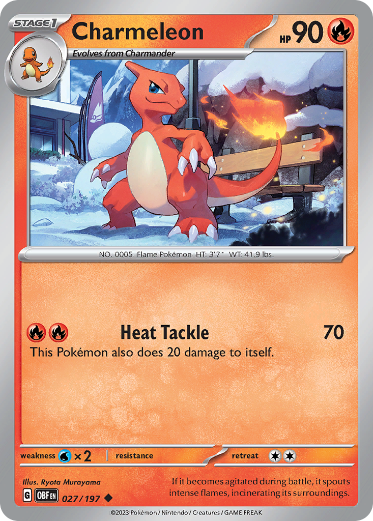 Charmeleon - 27/197 - Normal - NM - Uncommon - Obsidian Flames