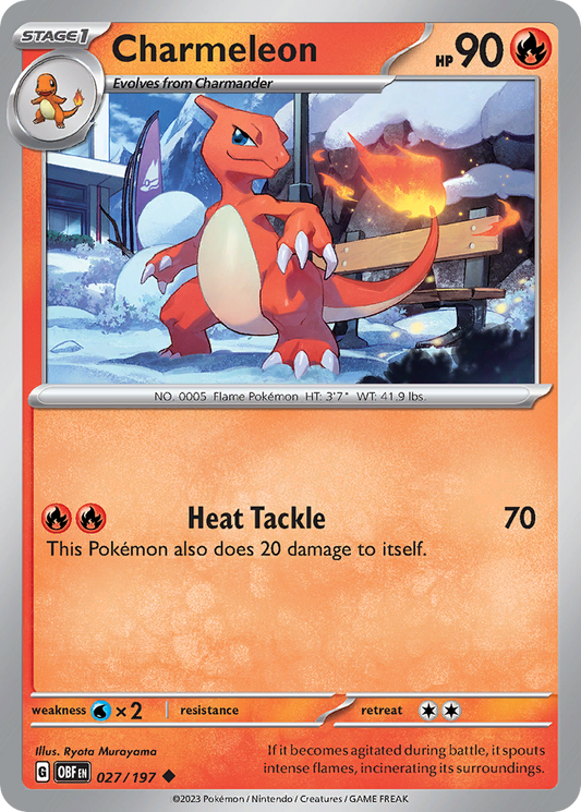 Charmeleon - 27/197 - Normal - NM - Uncommon - Obsidian Flames