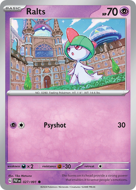 Ralts - 27/91 - Normal - NM - Common - Paldean Fates