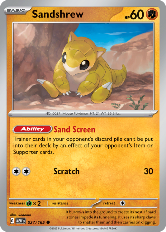 Sandshrew - 27/165 - Normal - NM - Common - 151