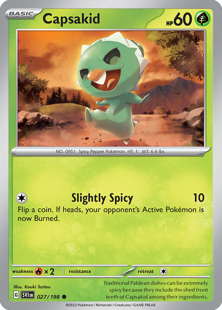 Capsakid - 27/198 - Reverse Holofoil - NM - Common - Scarlet & Violet