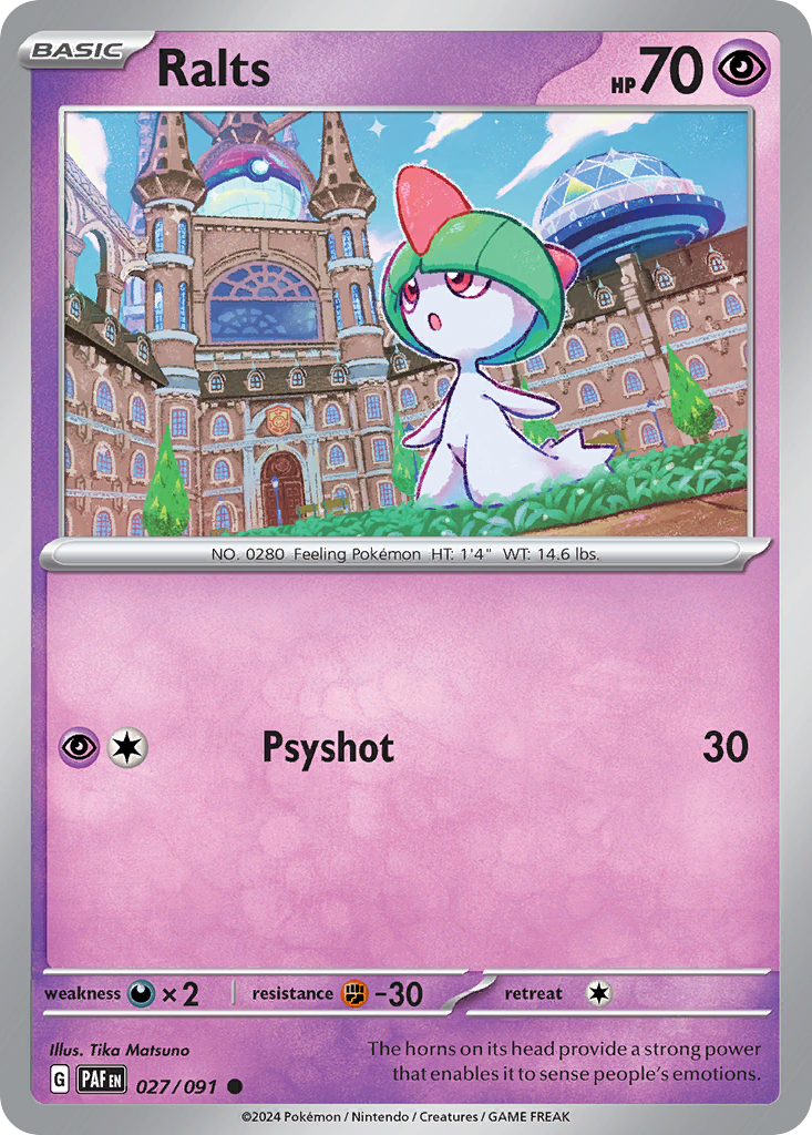 Ralts - 27/91 - Reverse Holofoil - NM - Common - Paldean Fates