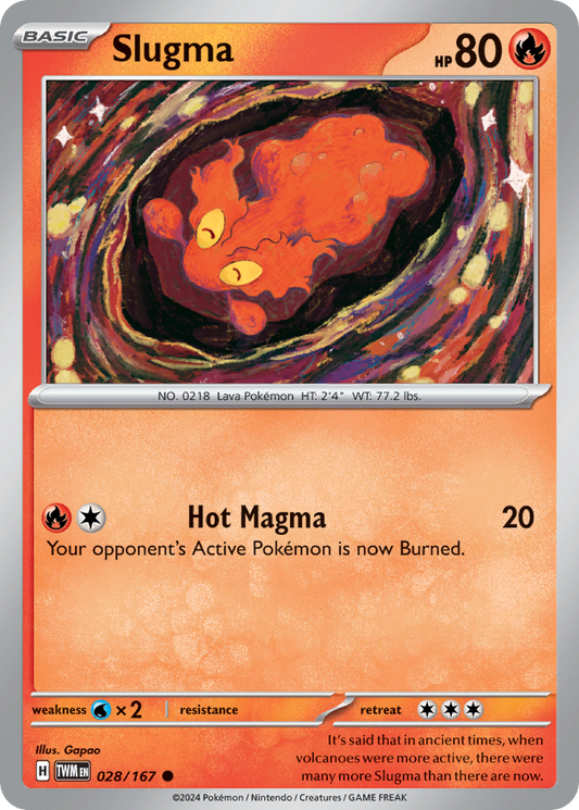 Slugma - 28/167 - Reverse Holofoil - NM - Common - Twilight Masquerade