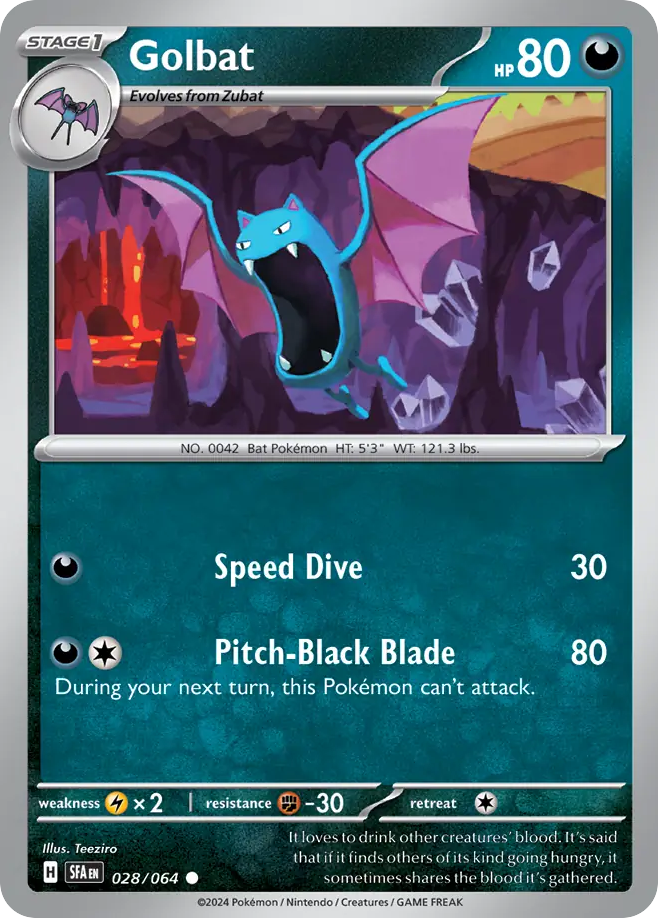 Golbat - 28/64 - Normal - NM - Common - Shrouded Fable