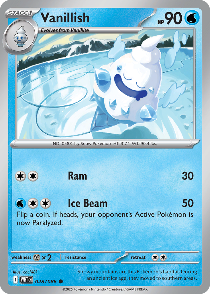 Vanillish - 28/86 - Reverse Holofoil - NM - Common - White Flare