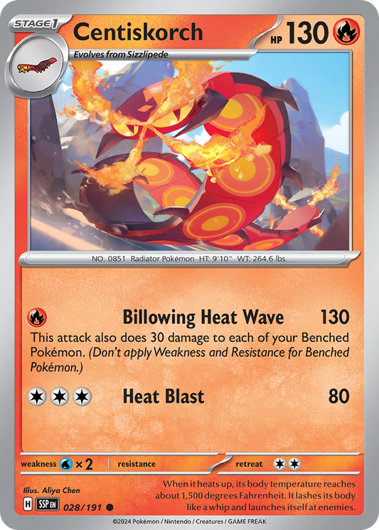 Centiskorch - 28/191 - Normal - NM - Common - Surging Sparks