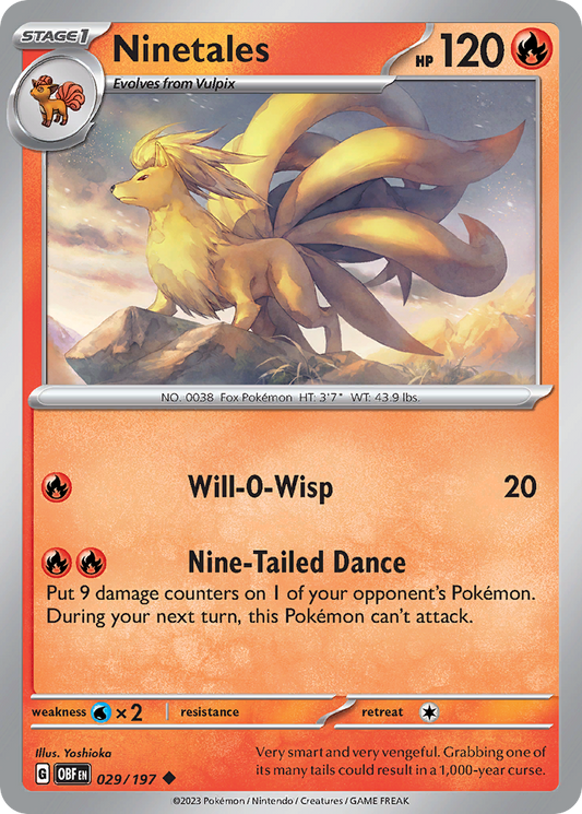 Ninetales - 29/197 - Normal - NM - Uncommon - Obsidian Flames