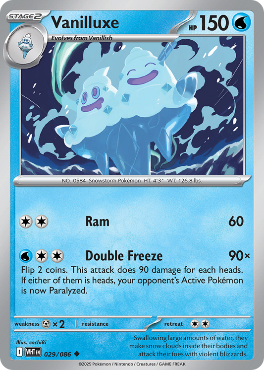 Vanilluxe - 29/86 - Reverse Holofoil - NM - Uncommon - White Flare