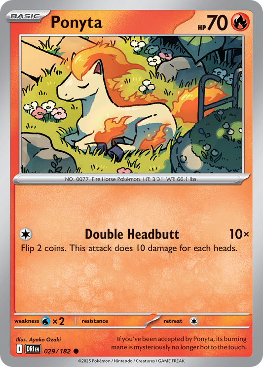 Ponyta - 29/182 - Reverse Holofoil - NM - Common - Destined Rivals