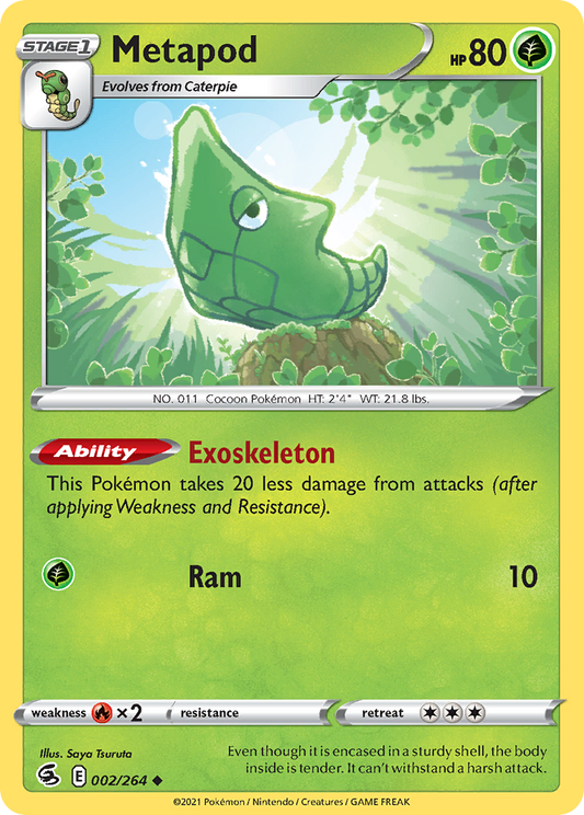 Metapod - 2/264 - Normal - NM - Uncommon - Fusion Strike