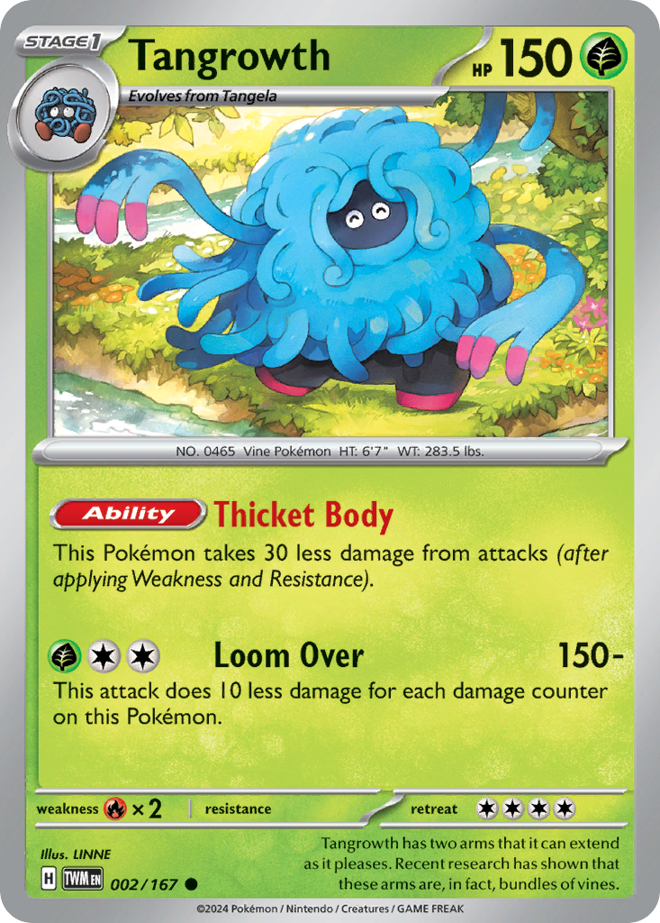 Tangrowth - 2/167 - Reverse Holofoil - NM - Common - Twilight Masquerade