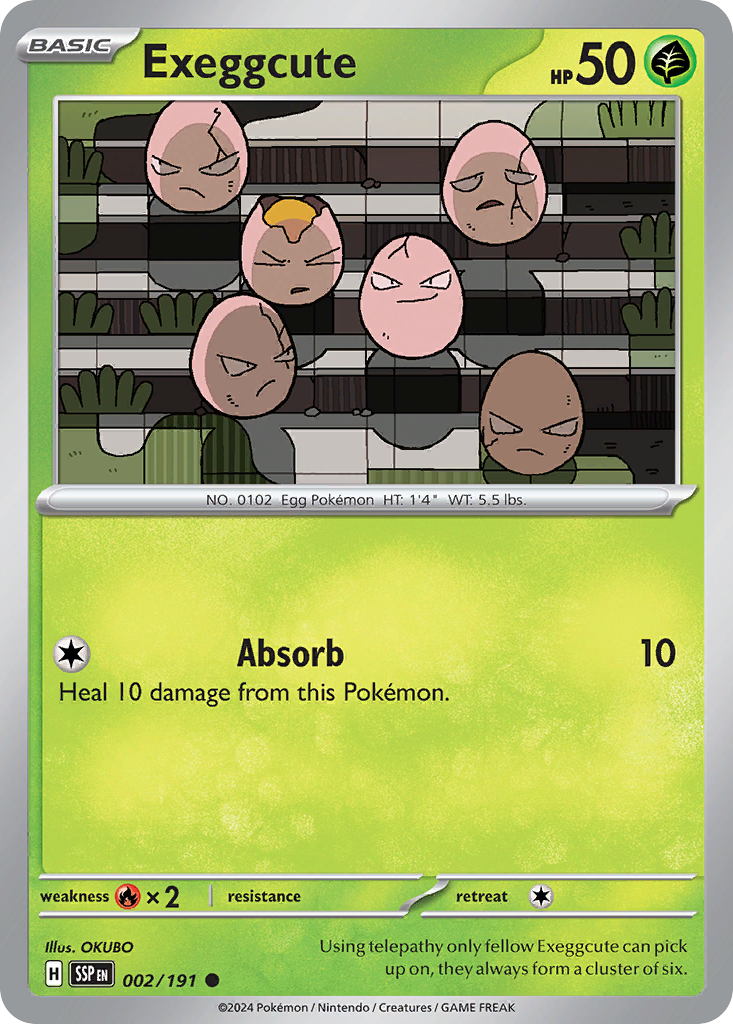 Exeggcute - 2/191 - Reverse Holofoil - NM - Common - Surging Sparks