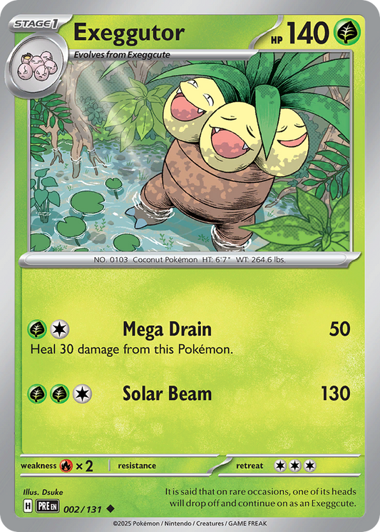 Exeggutor - 2/131 - Reverse Holofoil - NM - Uncommon - Prismatic Evolutions