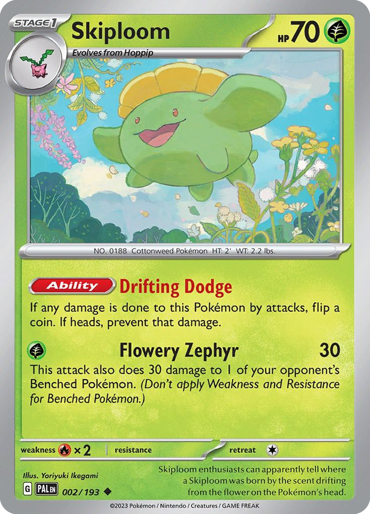 Skiploom - 2/193 - Reverse Holofoil - NM - Uncommon - Paldea Evolved