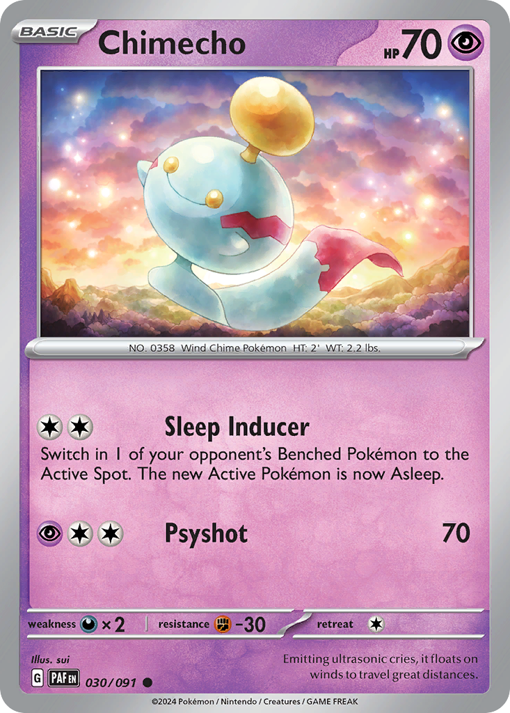 Chimecho - 30/91 - Normal - NM - Common - Paldean Fates