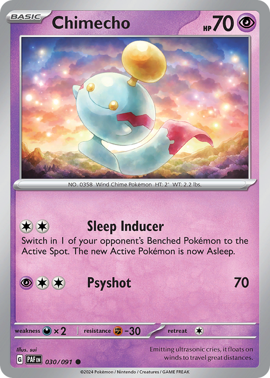 Chimecho - 30/91 - Reverse Holofoil - NM - Common - Paldean Fates