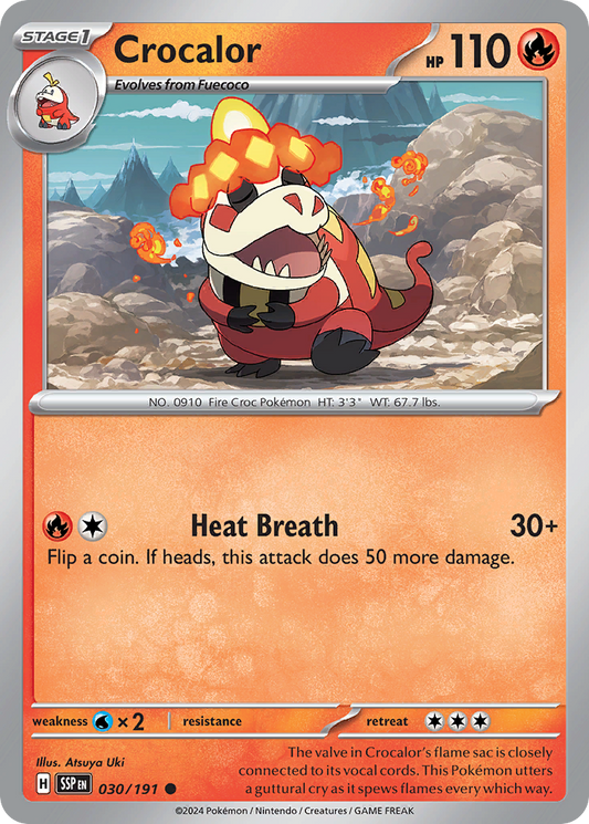 Crocalor - 30/191 - Normal - NM - Common - Surging Sparks