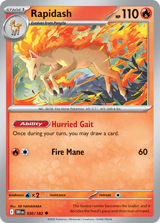 Rapidash - 30/182 - Normal - NM - Uncommon - Destined Rivals