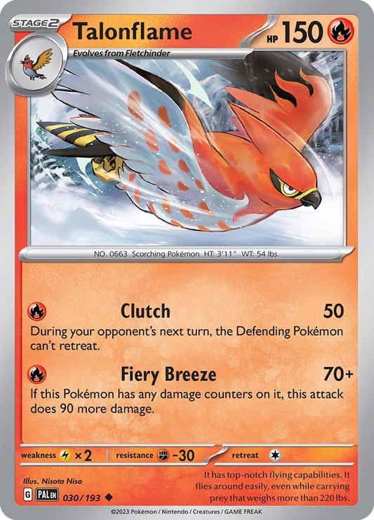 Talonflame - 30/193 - Normal - NM - Uncommon - Paldea Evolved