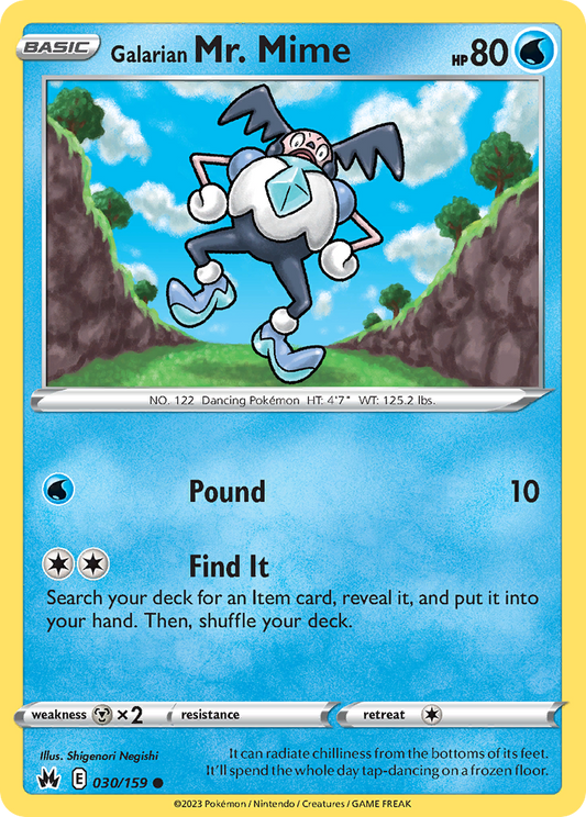 Galarian Mr. Mime - 30/159 - Normal - NM - Common - Crown Zenith