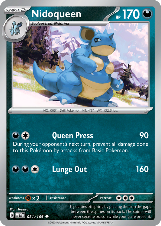 Nidoqueen - 31/165 - Normal - NM - Uncommon - 151