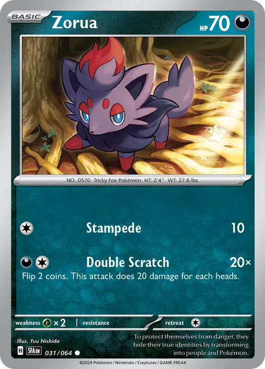 Zorua - 31/64 - Reverse Holofoil - NM - Common - Shrouded Fable