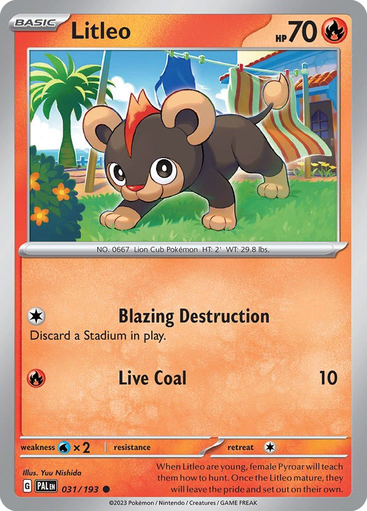 Litleo - 31/193 - Normal - NM - Common - Paldea Evolved